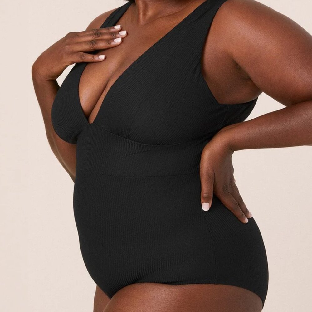 Andie The Mykonos Ribbed One Piece Swim Size XXXL Neutral Basic  NWOT